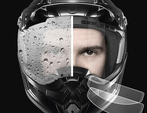 Films Anti-pluie Et Anti-buée Pour Casque Moto - Dimensions 78x245 Mm - Lot De 2 - Faciles à Installer - Améliore La Visibilité Par Mauvais Temps