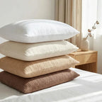 Housse de Coussin en Mousseline 100 % Coton Doux & Respirant – 5 Tailles & 12 Couleurs