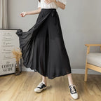 Pantalon Jupe Plissé en Mousseline de Soie Printemps - Femme