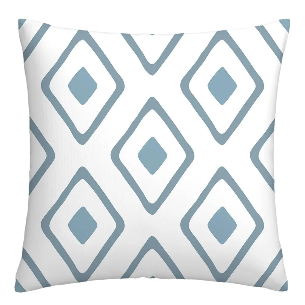Taie de Coussin Bleu de Canapé à Différents Motifs