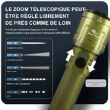 Lampe Torche Puissante Étanche Zoom 3000LM