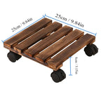Plateau Mobile en Bois Massif pour Pots de Fleurs