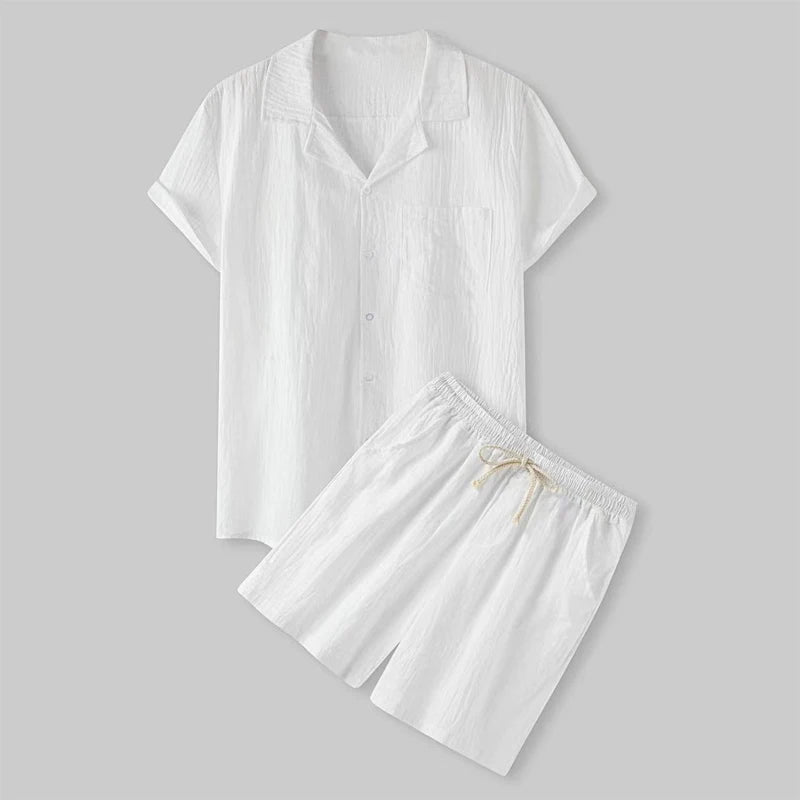 Ensemble Chemise & Short en Coton Respirant