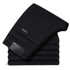 Jean Stretch Noir Coupe Classique Droite pour Hommes