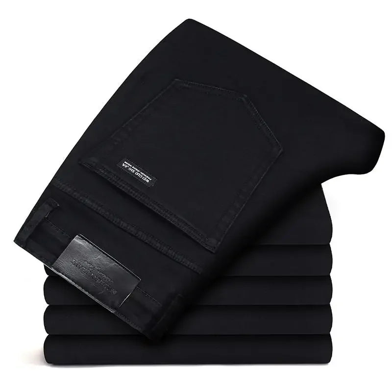 Jean Stretch Noir Coupe Classique Droite pour Hommes