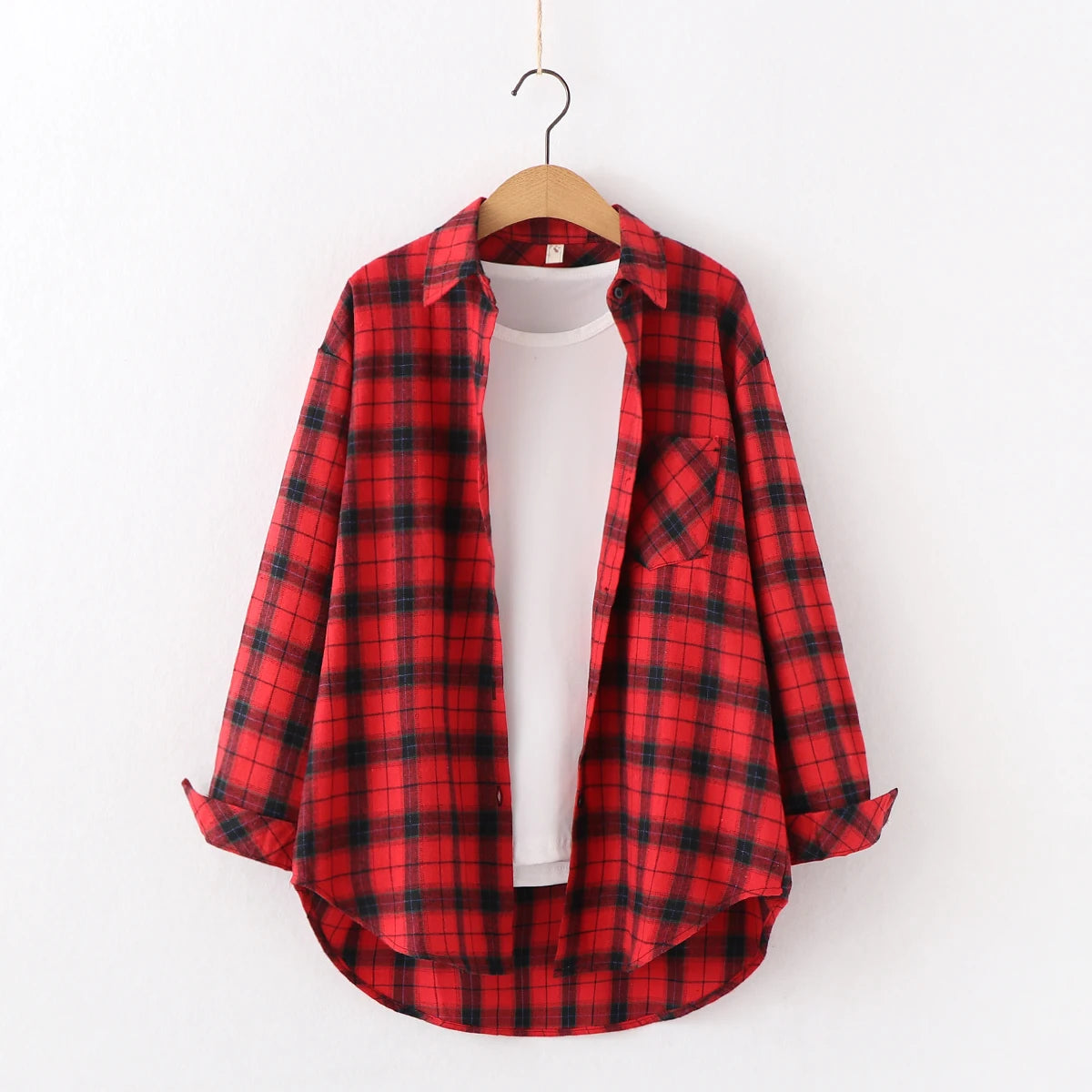 Chemise en Flanelle à Carreaux pour Femme - 15 Couleurs