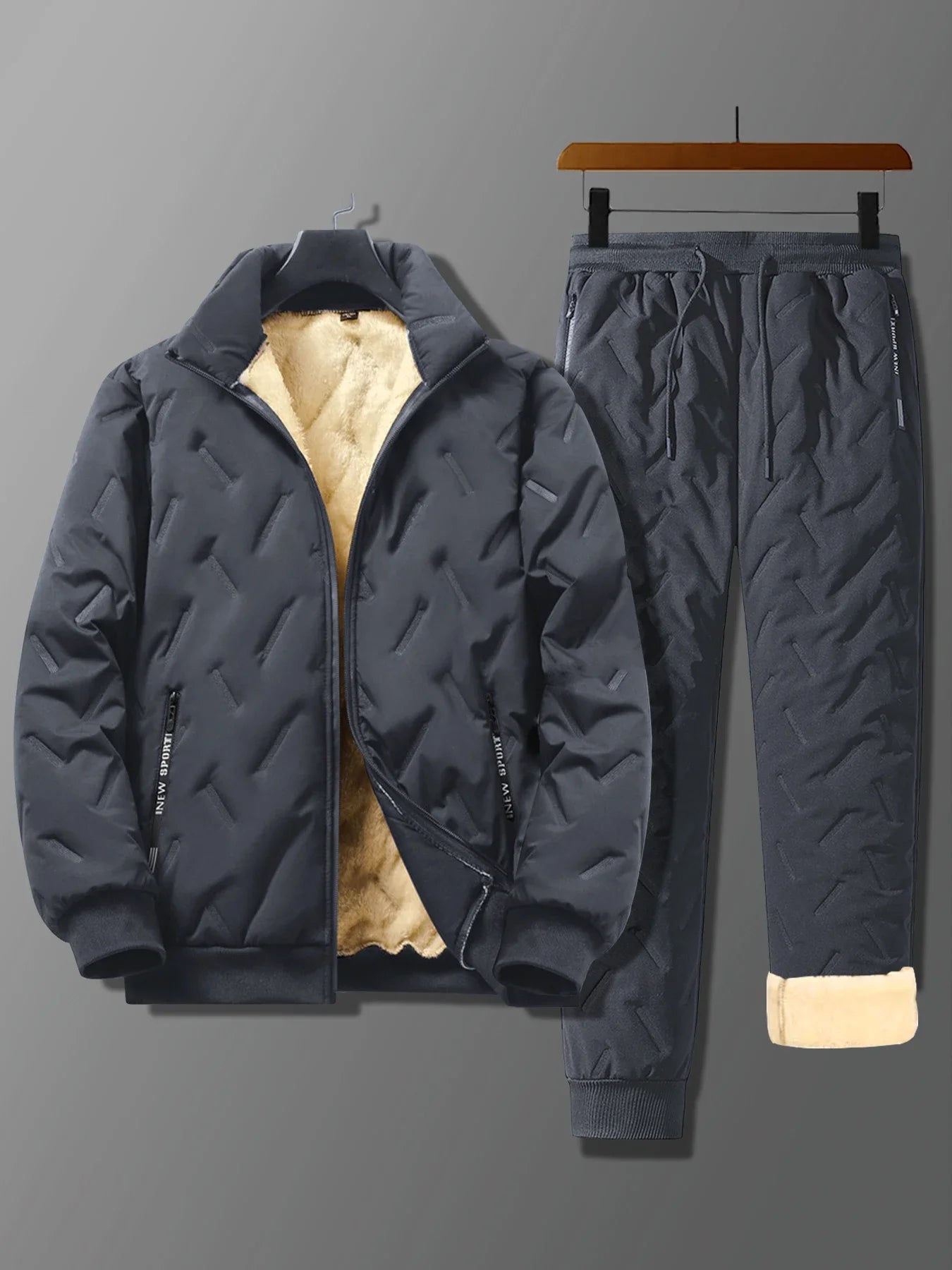 Ensemble Matelassé Imperméable Doublure Polaire pour Homme - Veste + Jogging