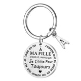 Porte-Clé à offrir "Ma fille" et "Mon fils" avec intiale - Idée Cadeau