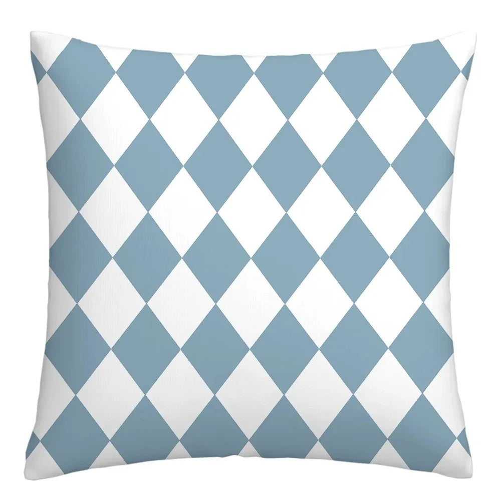 Taie de Coussin Bleu de Canapé à Différents Motifs