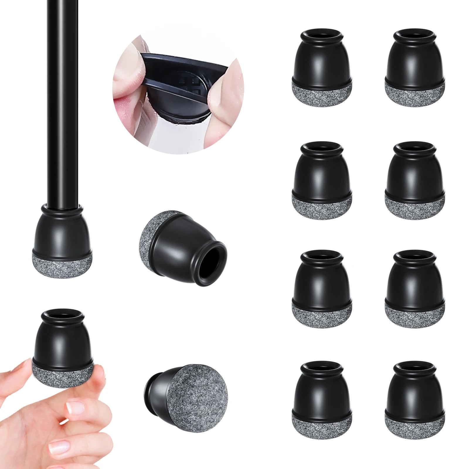 8x Protège-Pieds de Chaise en Silicone Anti-Rayures & Anti-Bruit