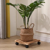 Plateau Mobile en Bois Massif pour Pots de Fleurs