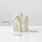 Maison de Noël en Céramique Blanche à LED