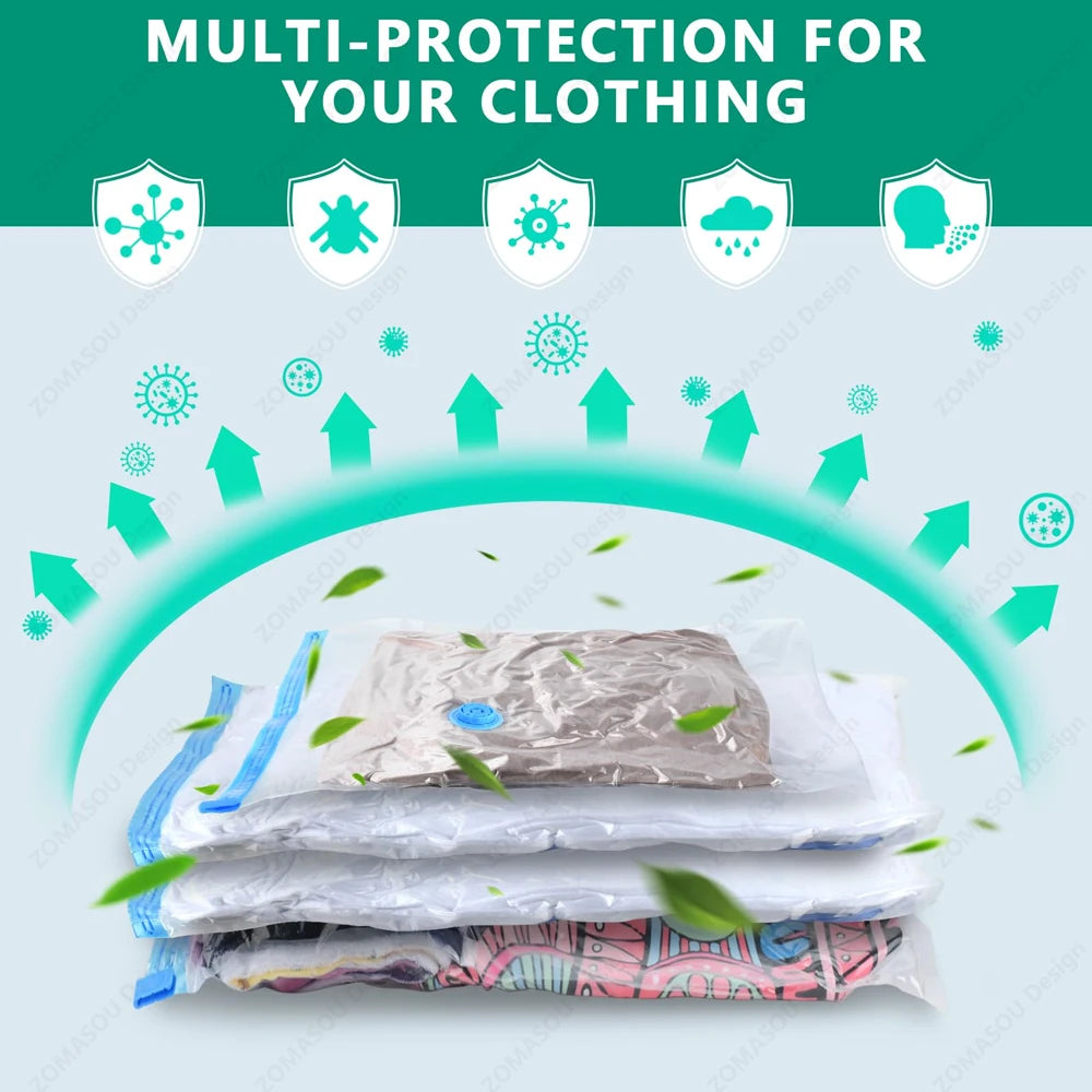3x Sacs de Rangement sous vide 80% GAIN DE PLACE - Pompe OFFERTE