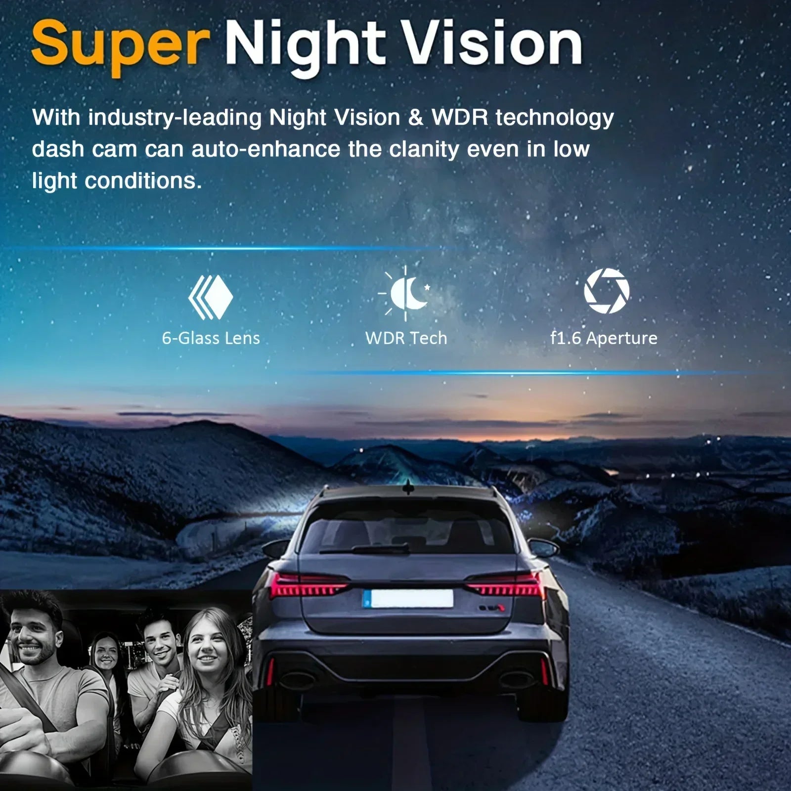 Caméra de Voiture Avant & Intérieur – Full HD + Carte SD 64GB