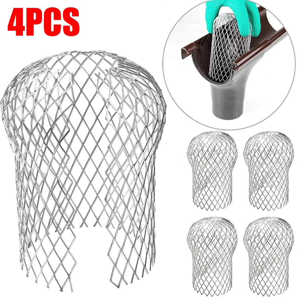 Lot de 4 Filtres à Feuilles en Aluminium pour Gouttière