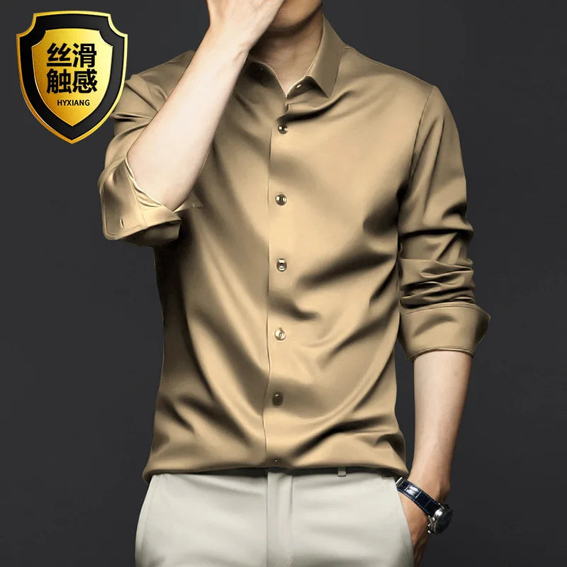 Chemise Satinée pour Hommes - 12 Couleurs