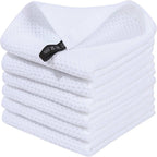 Ensemble de 6PCS de Serviettes Carrées de Cuisine en Nid d'Abeille Pur Coton