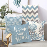 Taie de Coussin Bleu de Canapé à Différents Motifs