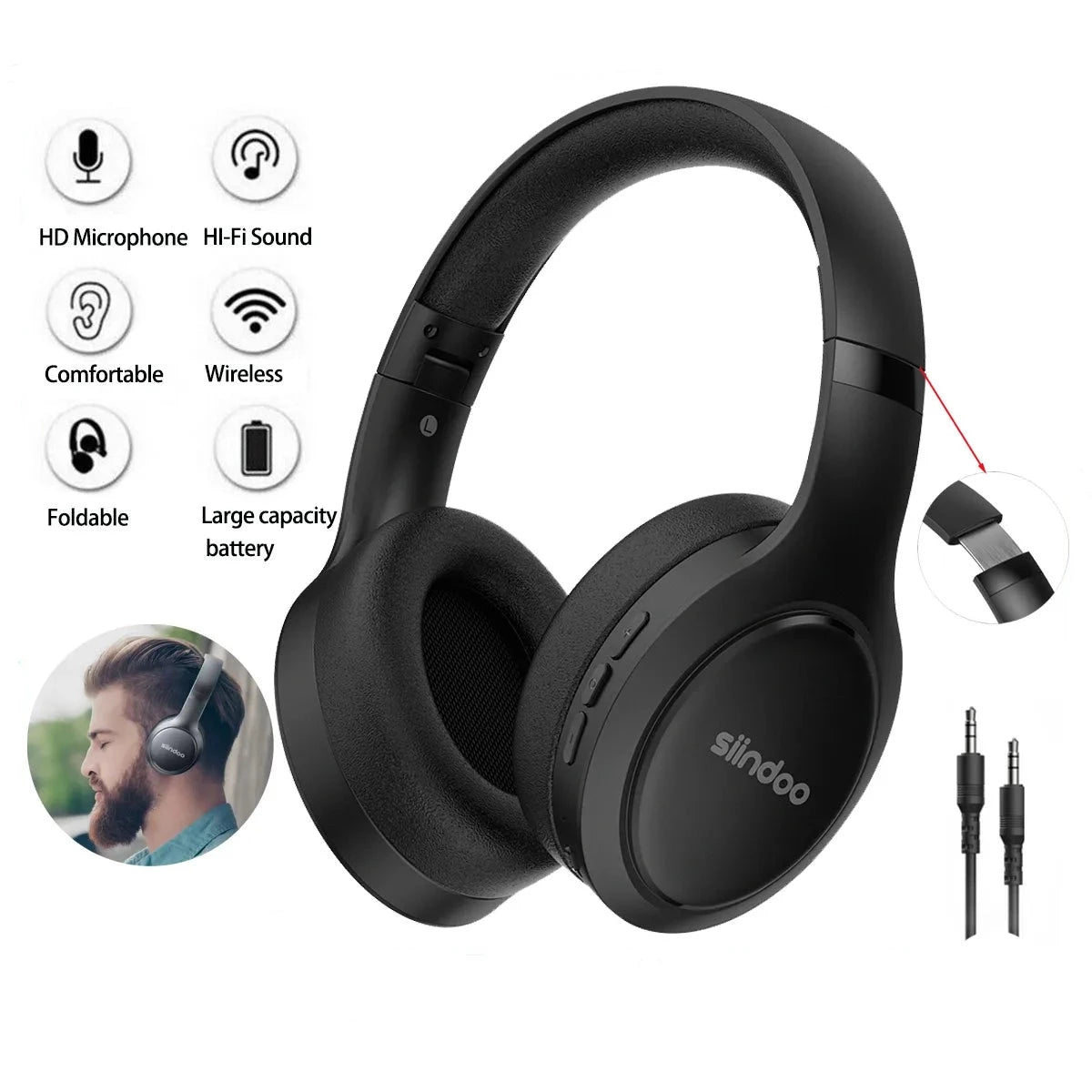 Casque audio Bluetooth 5.1 à Réduction de bruit - SUPER BASSES 🎵
