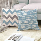 Taie de Coussin Bleu de Canapé à Différents Motifs