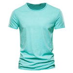 T-Shirt 100% Coton Décontracté à Col Rond et Manches Courtes