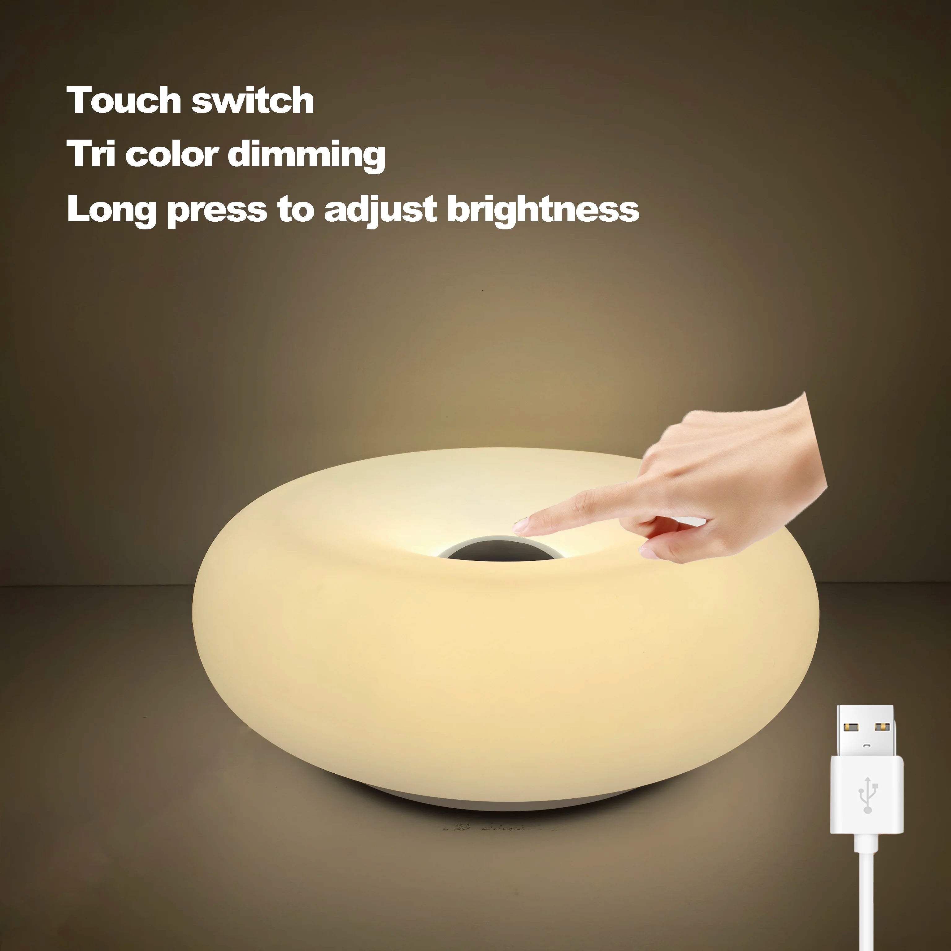 Lampe Donut Tendance USB Tactile - Couleurs & Intensités