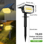 Projecteurs Solaires 72 LED IP65 – 3 Modes Extérieurs