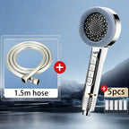 Pommeau de Douche Haute Pression avec Picots Exfoliants, 4 Modes de Jet, Bouton ON/OFF & Filtration – 5 Filtres OFFERTS