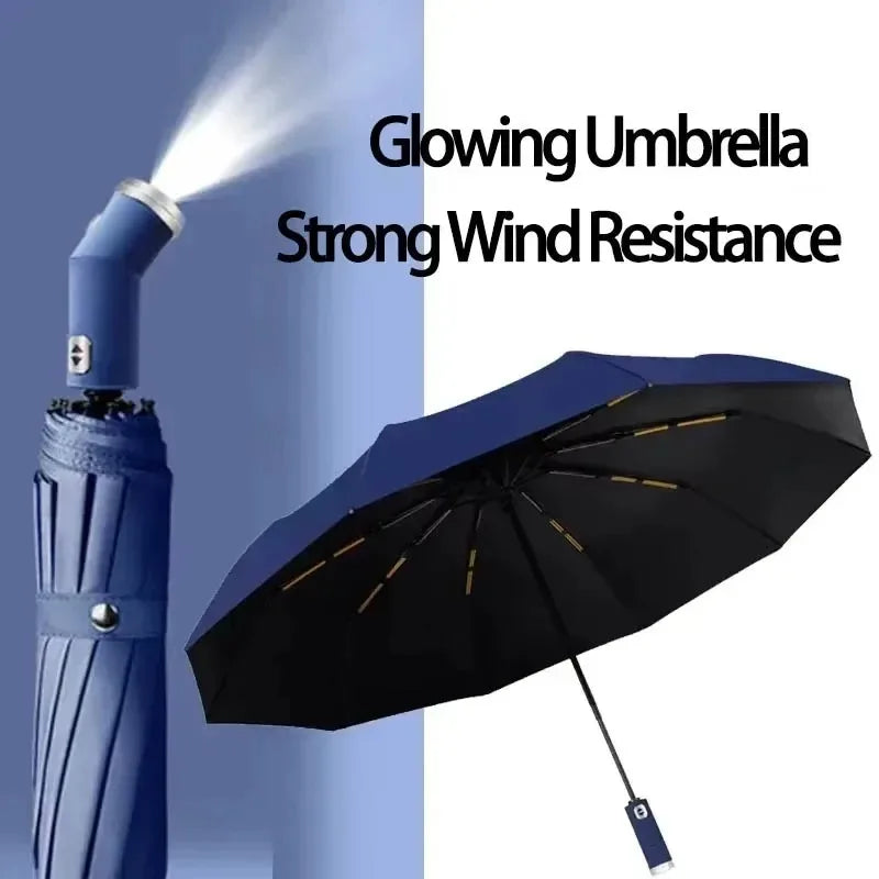 Parapluie à Ouverture Automatique & Résistant au Vent avec LED