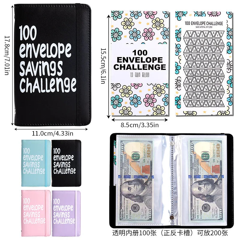 Carnet 100 Enveloppes Challenge Épargne avec Tracker de Suivi