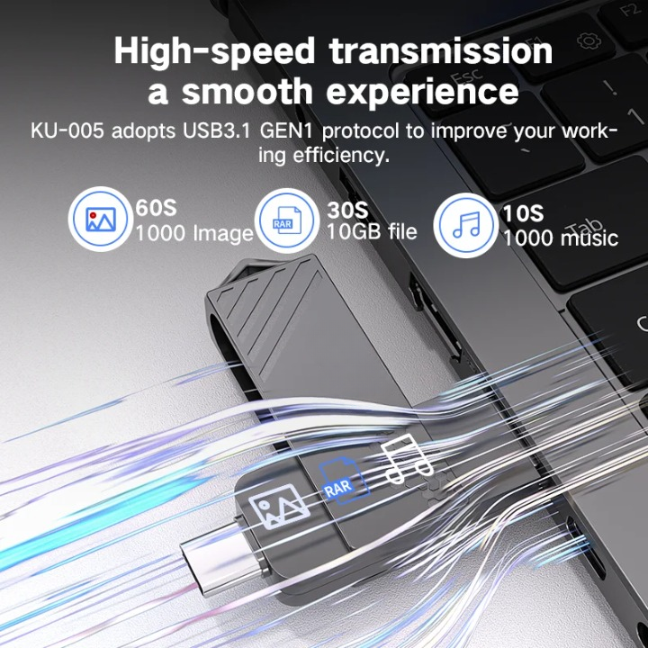 Clé USB 2 en 1 MAXSPEED 560Mb/s - Transférez vos données en 1 seconde !