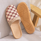 Pantoufles d’Intérieur en Lin Style Oriental – Confort Respirant pour Femme et Homme