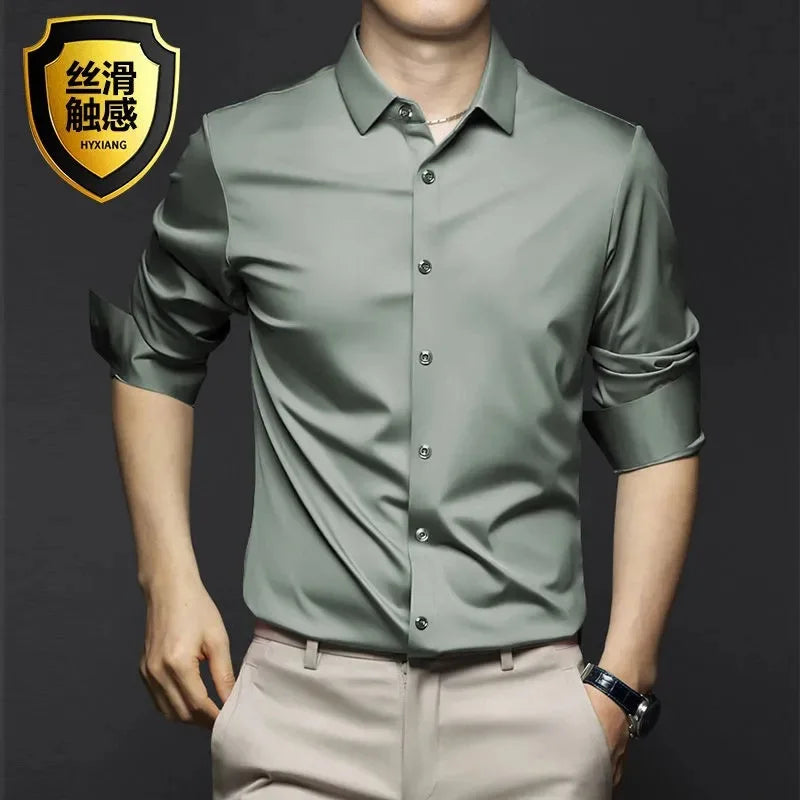 Chemise Satinée pour Hommes - 12 Couleurs