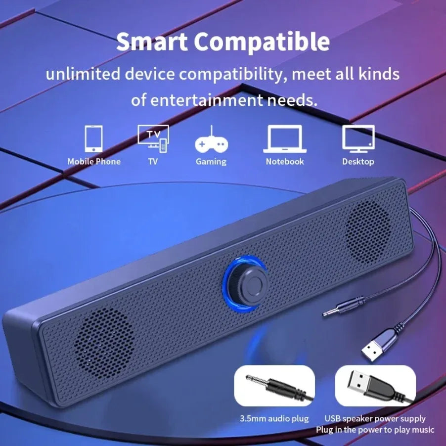 Barre de Son Bluetooth & USB Filaire/Sans Fil — Surround Home Cinéma