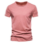 T-Shirt 100% Coton Décontracté à Col Rond et Manches Courtes