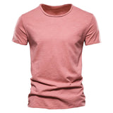 T-Shirt 100% Coton Décontracté à Col Rond et Manches Courtes