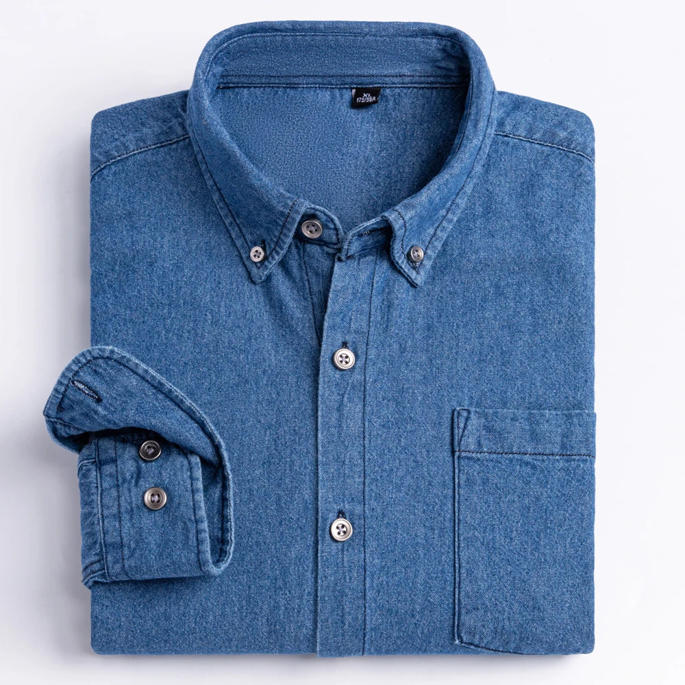 Chemise en Jean à Manches Longues Homme
