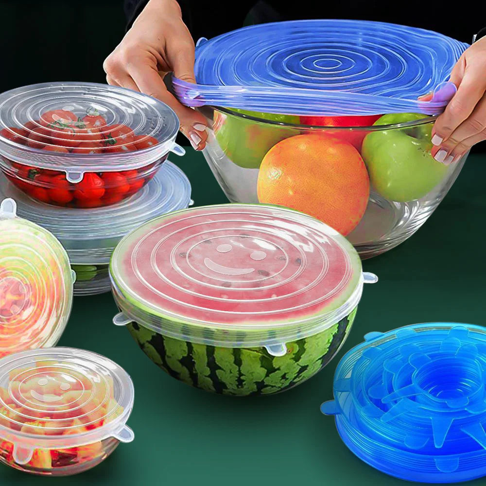 12 Couvercles Élastiques Universels pour Bols & Récipients