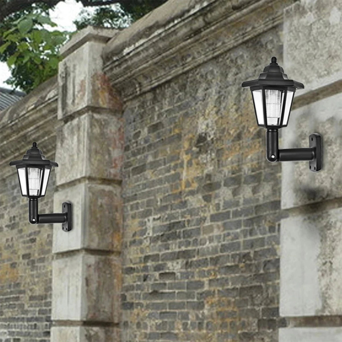 2x Appliques Murales Solaires LED Style Rétro