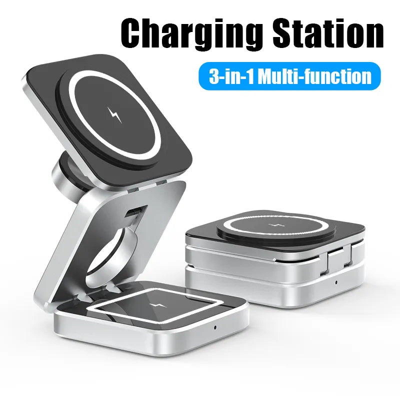 Chargeur pliable magnétique 3 en 1 + Prise USB OFFERTE