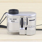 Loupe de Poche 60X avec LED – Mini Microscope Portable pour Bijoux, Devises et Inspection de Précision