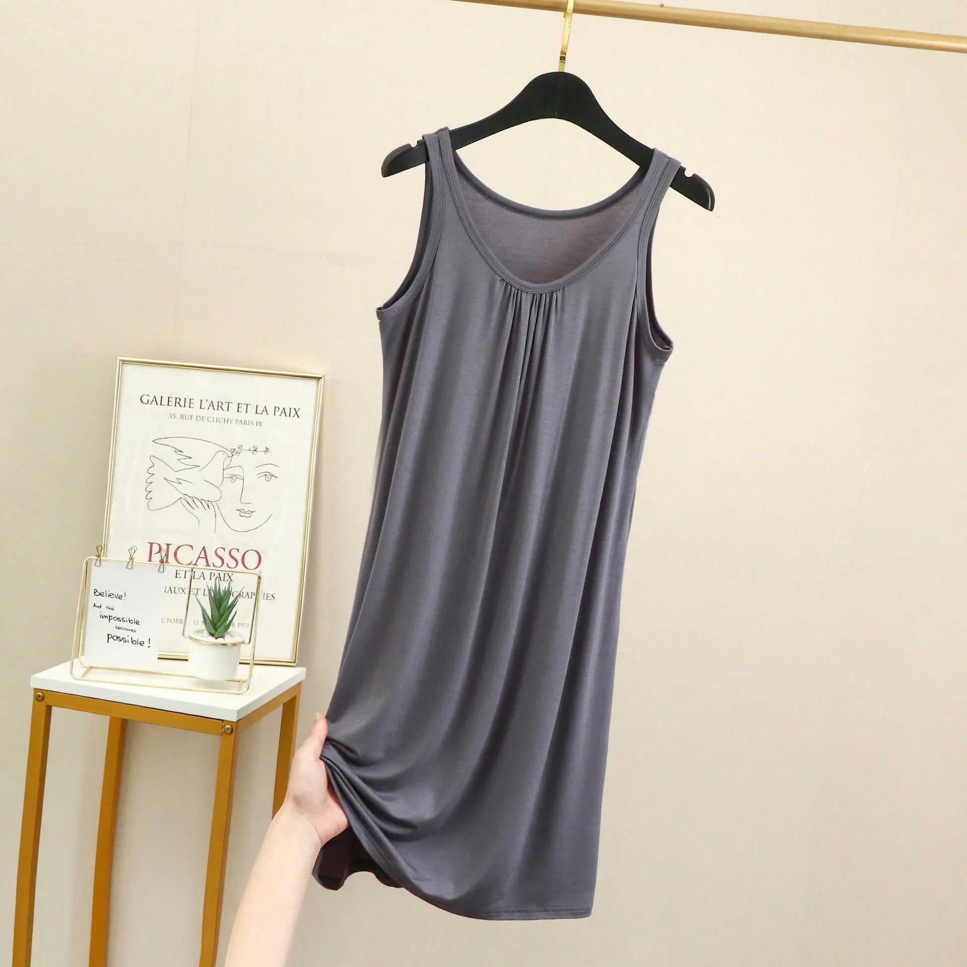 Chemise de nuit en Modal sans manches - Grandes tailles