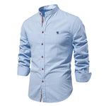 Chemise 100% Coton à Col Mao et Manches Longues - Homme