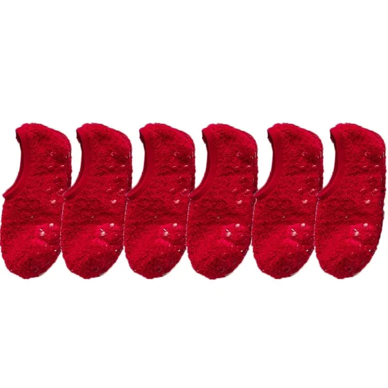 3x Paires de Chaussettes en Peluche Antidérapantes