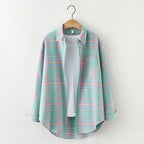 Chemise en Flanelle à Carreaux pour Femme - 15 Couleurs