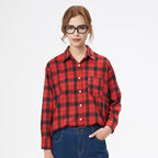Chemise en Flanelle à Carreaux pour Femme - 15 Couleurs