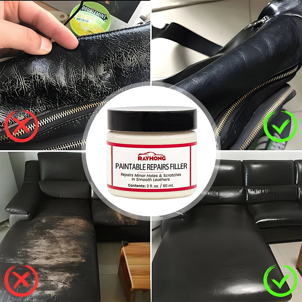 Pâte de Remplissage de Réparation Cuir - Kit Complet