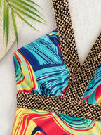 Monokini Dos Nu Imprimé Été Coloré