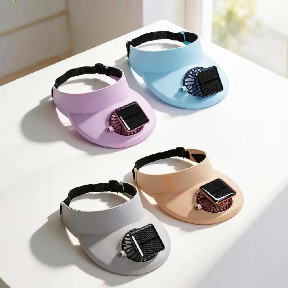 Chapeau Visière avec Ventilateur Solaire Intégré – Large Bord, Respirant et Rechargeable USB pour Sport et Plein Air