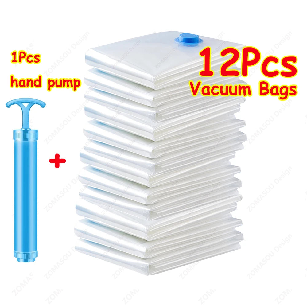 3x Sacs de Rangement sous vide 80% GAIN DE PLACE - Pompe OFFERTE